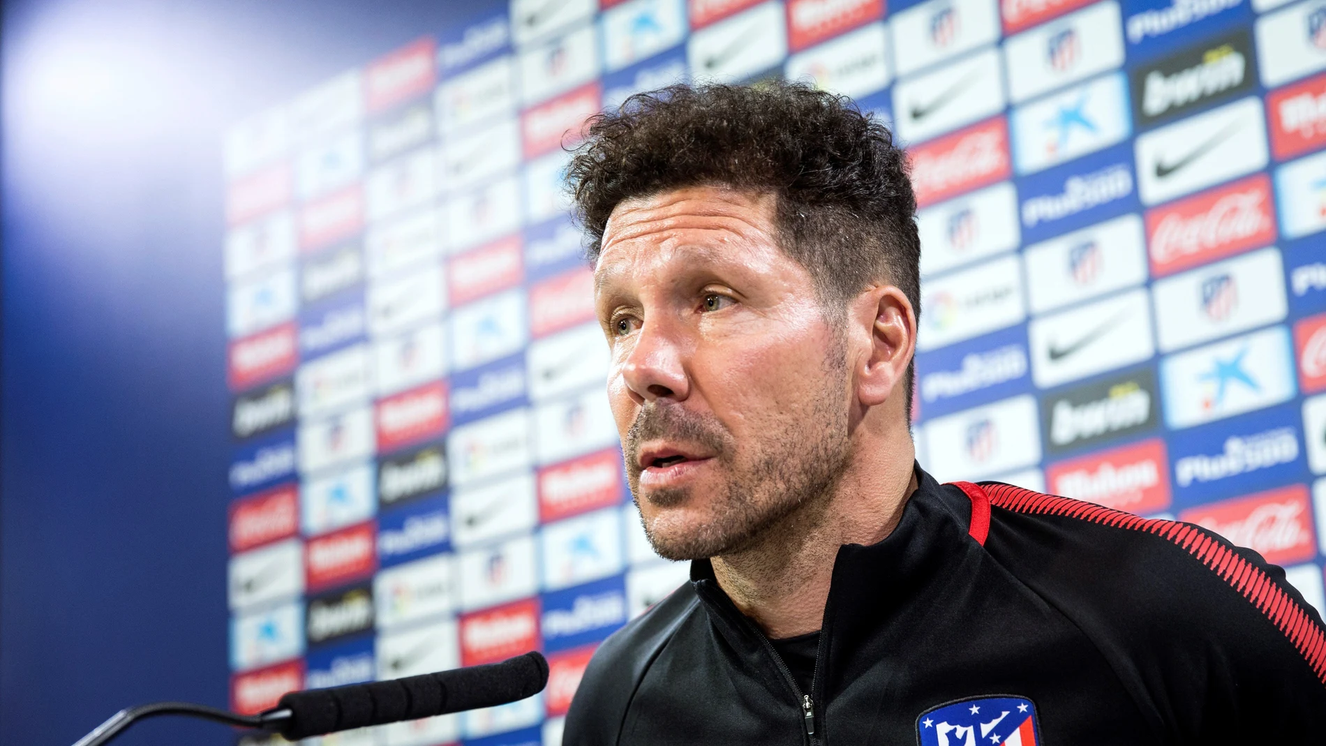 Simeone, en sala de prensa Simeone, en sala de prensa