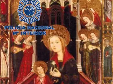 El óleo 'Tabla de la Virgen de los Angeles' El óleo 'Tabla de la Virgen de los Angeles'