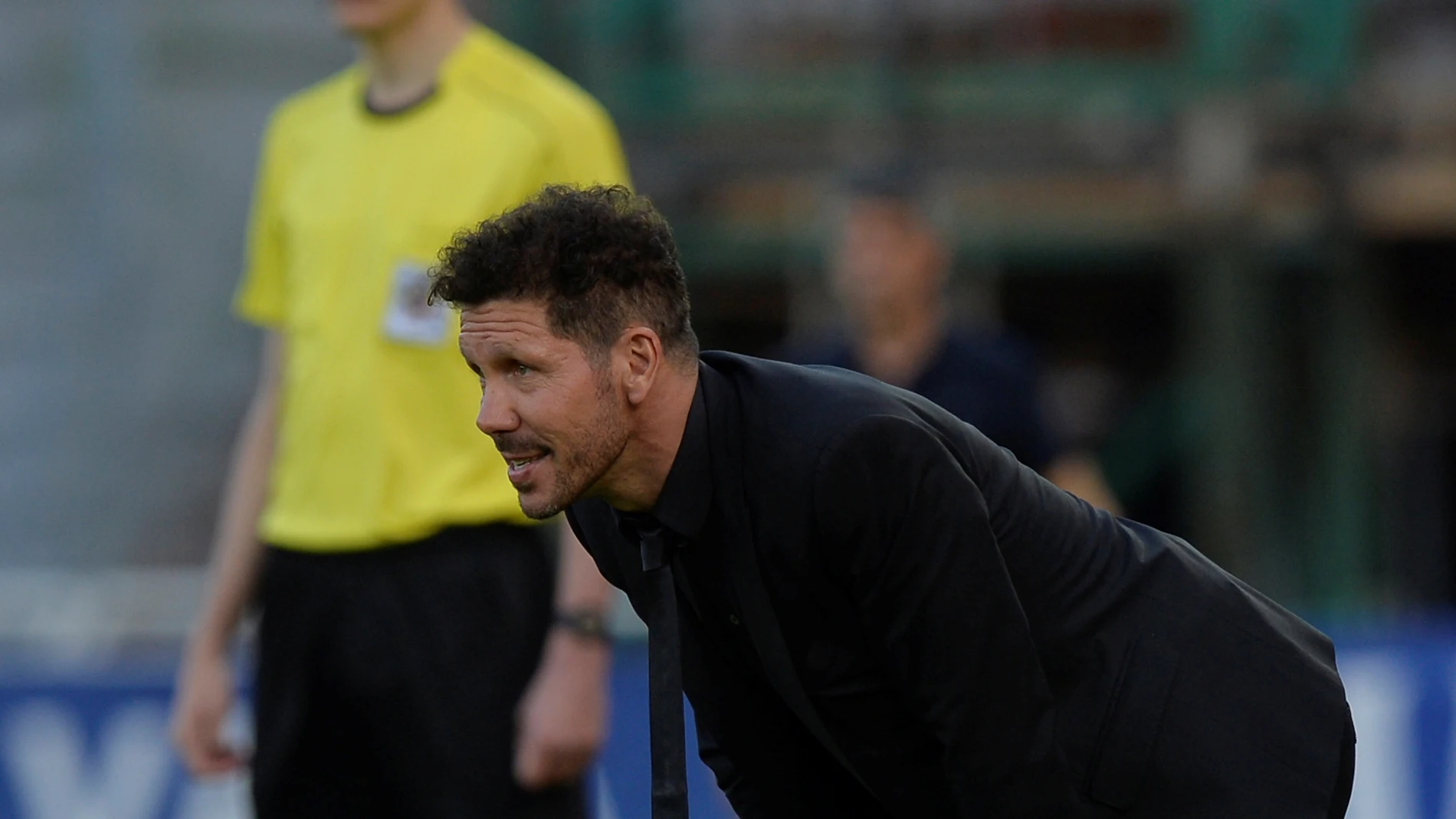 Simeone, durante el partido contra la Real Sociedad Simeone, durante el partido contra la Real Sociedad