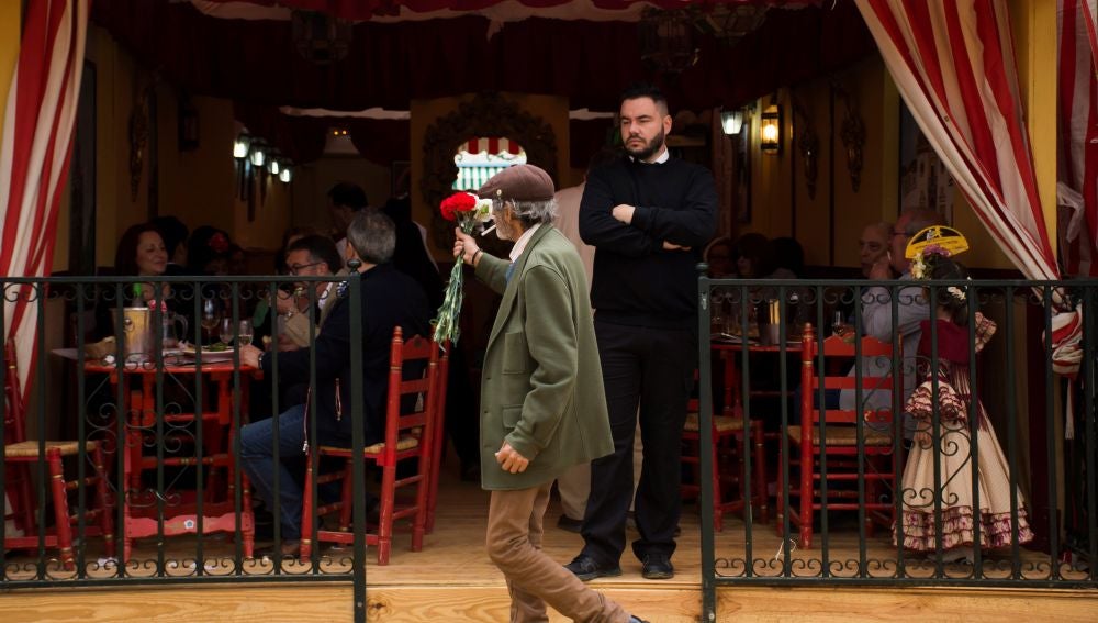 Una caseta de la Feria de Abril de Sevilla