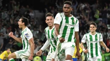 Junior celebra su gol contra Las Palmas