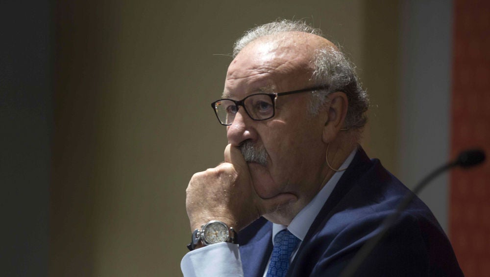 Vicente del Bosque, durante la presentación de un torneo de cadetes