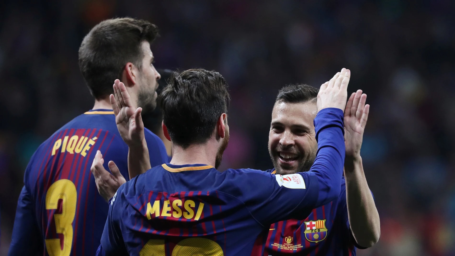 Messi celebrando el gol del Barcelona Messi celebrando el gol del Barcelona