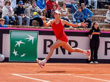 Muguruza en un partido de la Copa Davis Muguruza en un partido de la Copa Davis