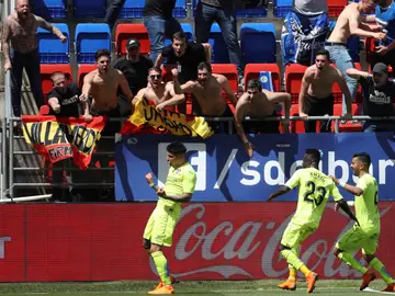 Olivera celebra su gol contra el Eibar Olivera celebra su gol contra el Eibar