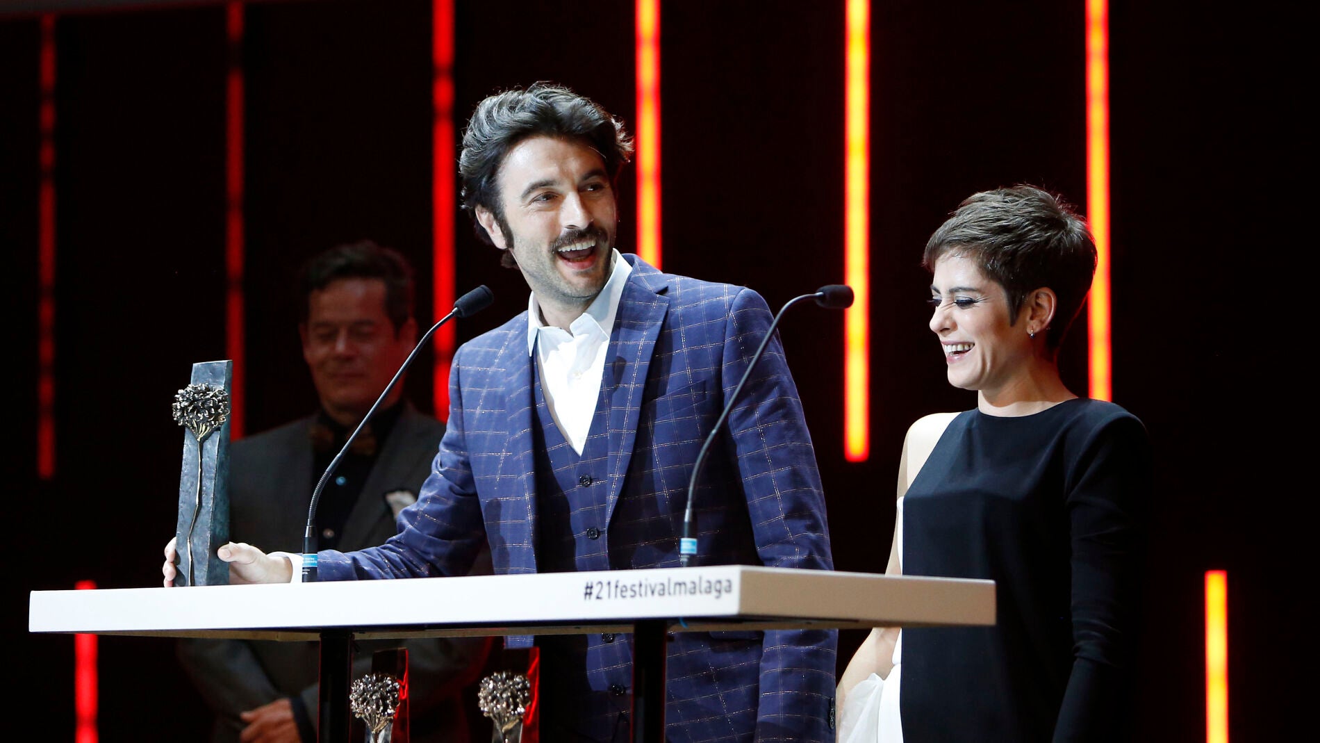 María León y Javier Rey en la clausura del Festival de cine de Málaga