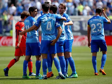 El Málaga celebra un gol El Málaga celebra un gol