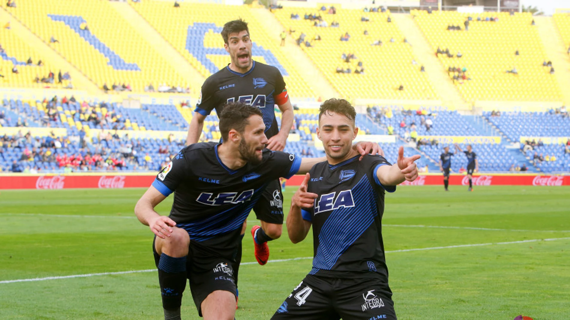 Munir celebra uno de sus goles contra Las Palmas Munir celebra uno de sus goles contra Las Palmas