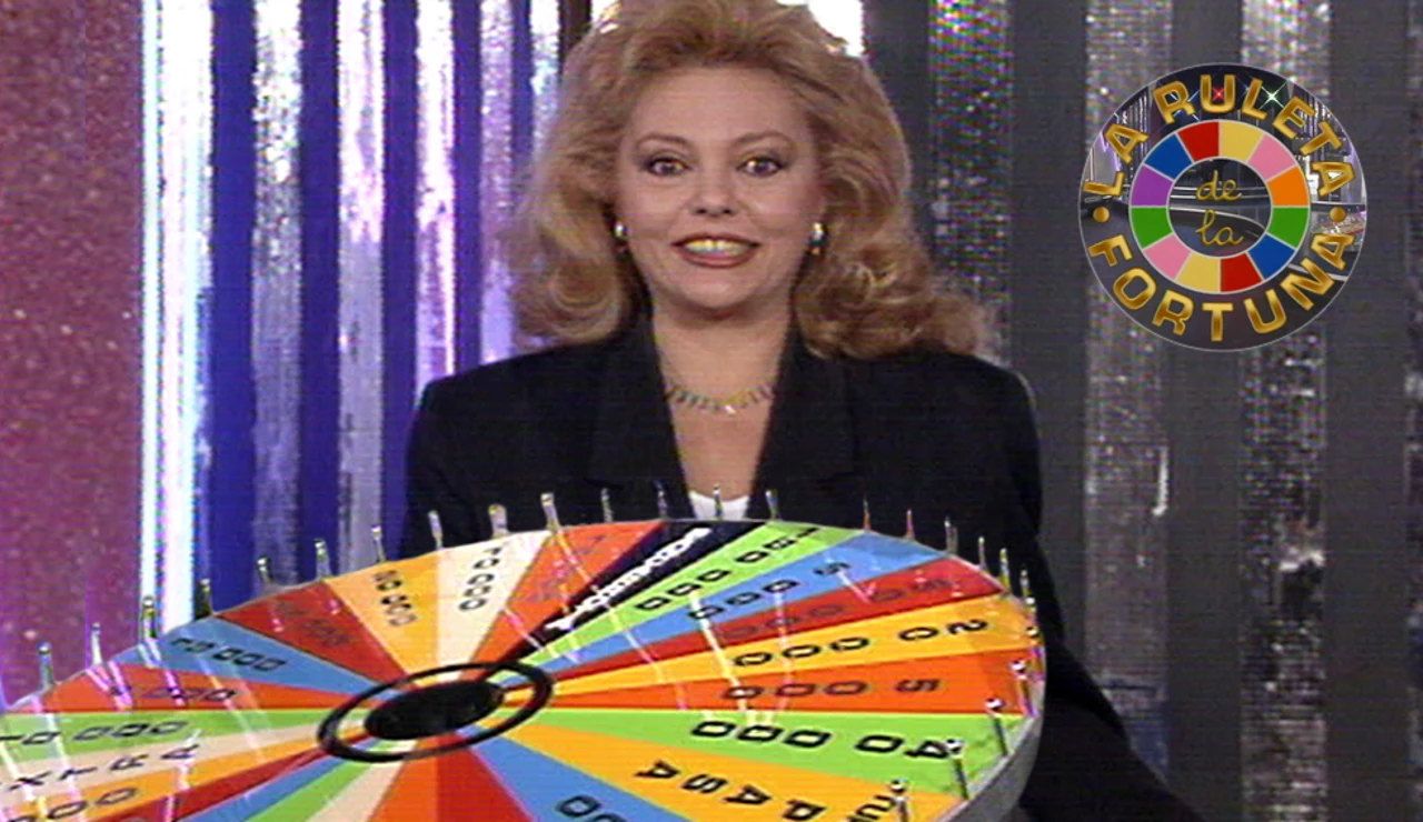 La primera emisión de 'La ruleta de la fortuna' presentado por Mayra Gómez Kemp en 1990