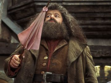 Hagrid y Harry en 'La Piedra Filosofal'