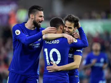 Fábregas después de anotar un gol Fábregas después de anotar un gol