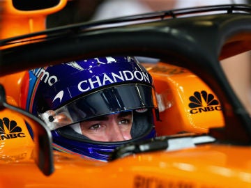 Alonso, en el cockpit del McLaren