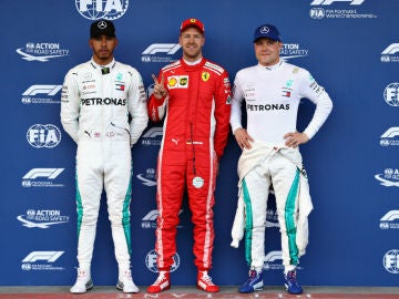 Hamilton, Vettel y Bottas