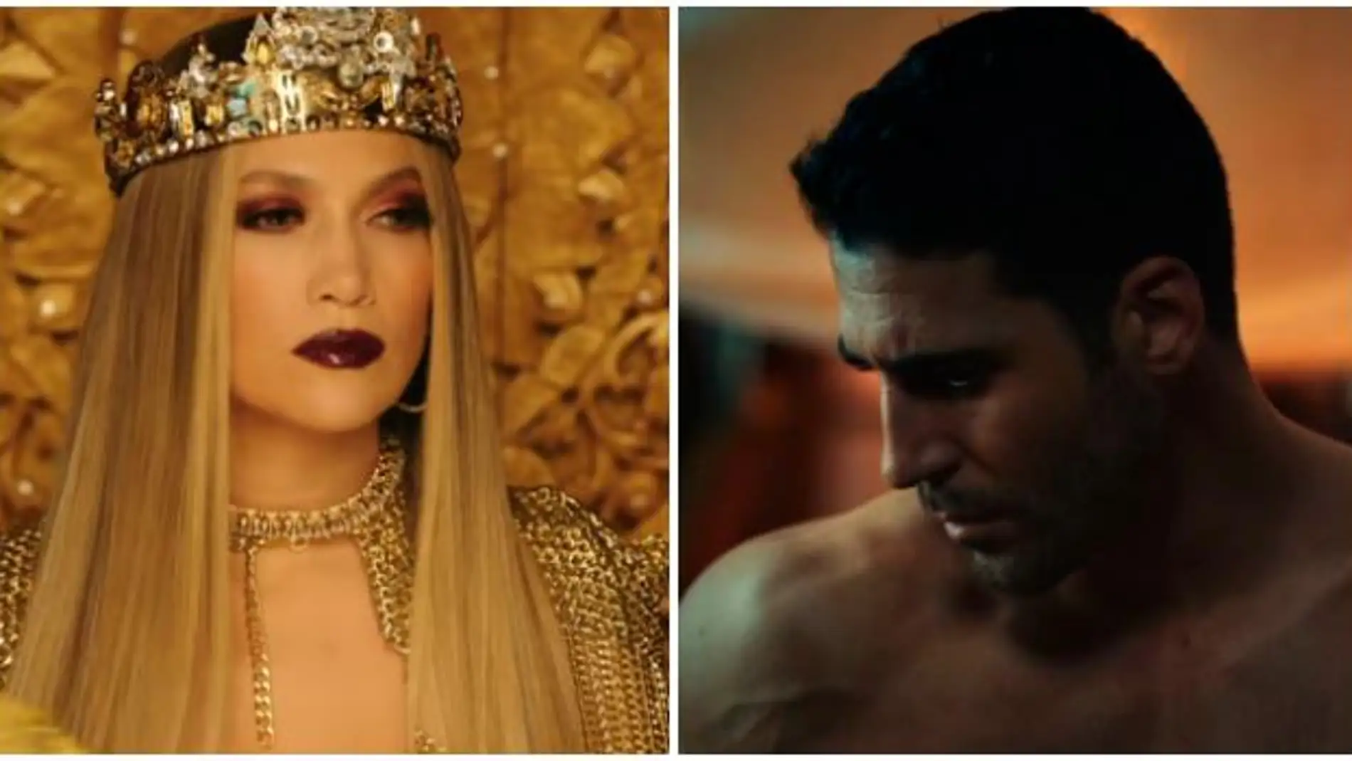 Jennifer Lopez y Miguel Ángel Silvestre en el videoclip de 'El anillo'