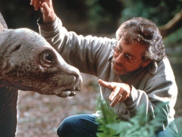Steven Spielberg en el rodaje de 'Jurassic Park'