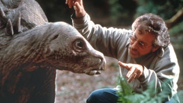Steven Spielberg en el rodaje de 'Jurassic Park'