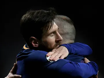 Lionel Messi, con Iniesta Lionel Messi, con Iniesta