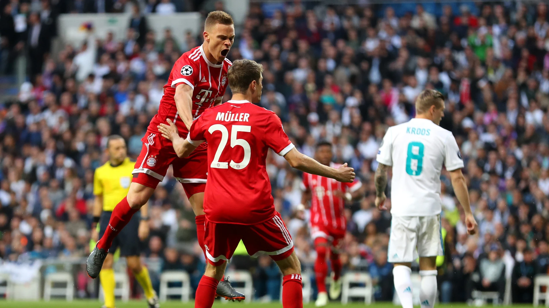 Kimmich celebra su gol contra el Real Madrid