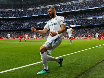 Benzema celebra el 1-1 en el Real Madrid - Bayern Benzema celebra el 1-1 en el Real Madrid - Bayern