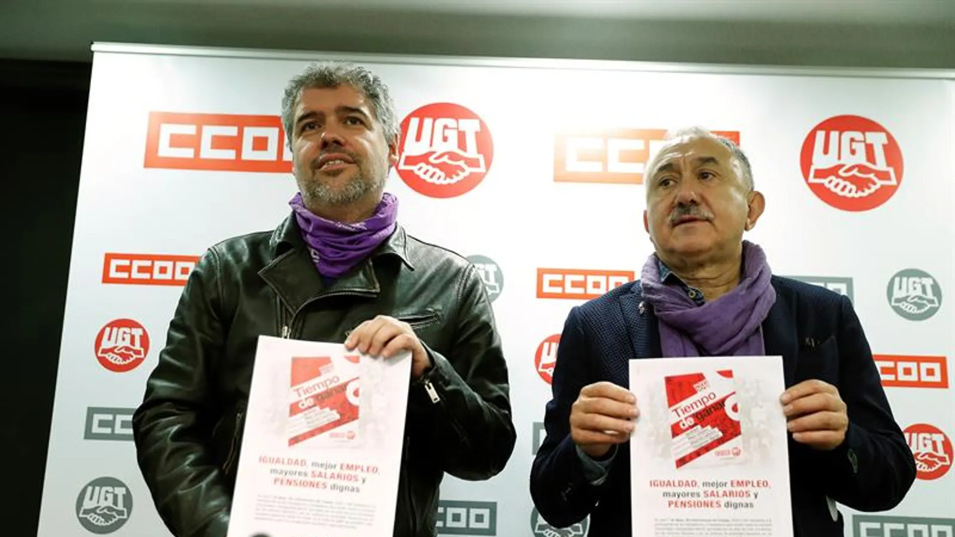 Los secretarios generales de CCOO, Unai Sordo (i), y UGT, Pepe Álvarez (d) Los secretarios generales de CCOO, Unai Sordo (i), y UGT, Pepe Álvarez (d)