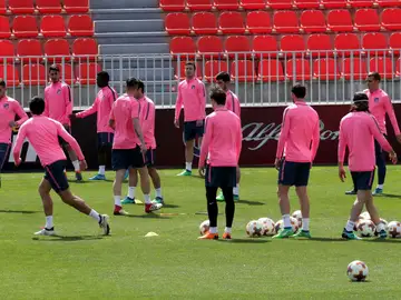 Entrenamiento del Atlético de Madrid en el Cerro del Espino, en Majadahonda Entrenamiento del Atlético de Madrid en el Cerro del Espino, en Majadahonda