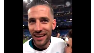 Kiko Casilla la lía en la celebración sobre el césped cantando el 