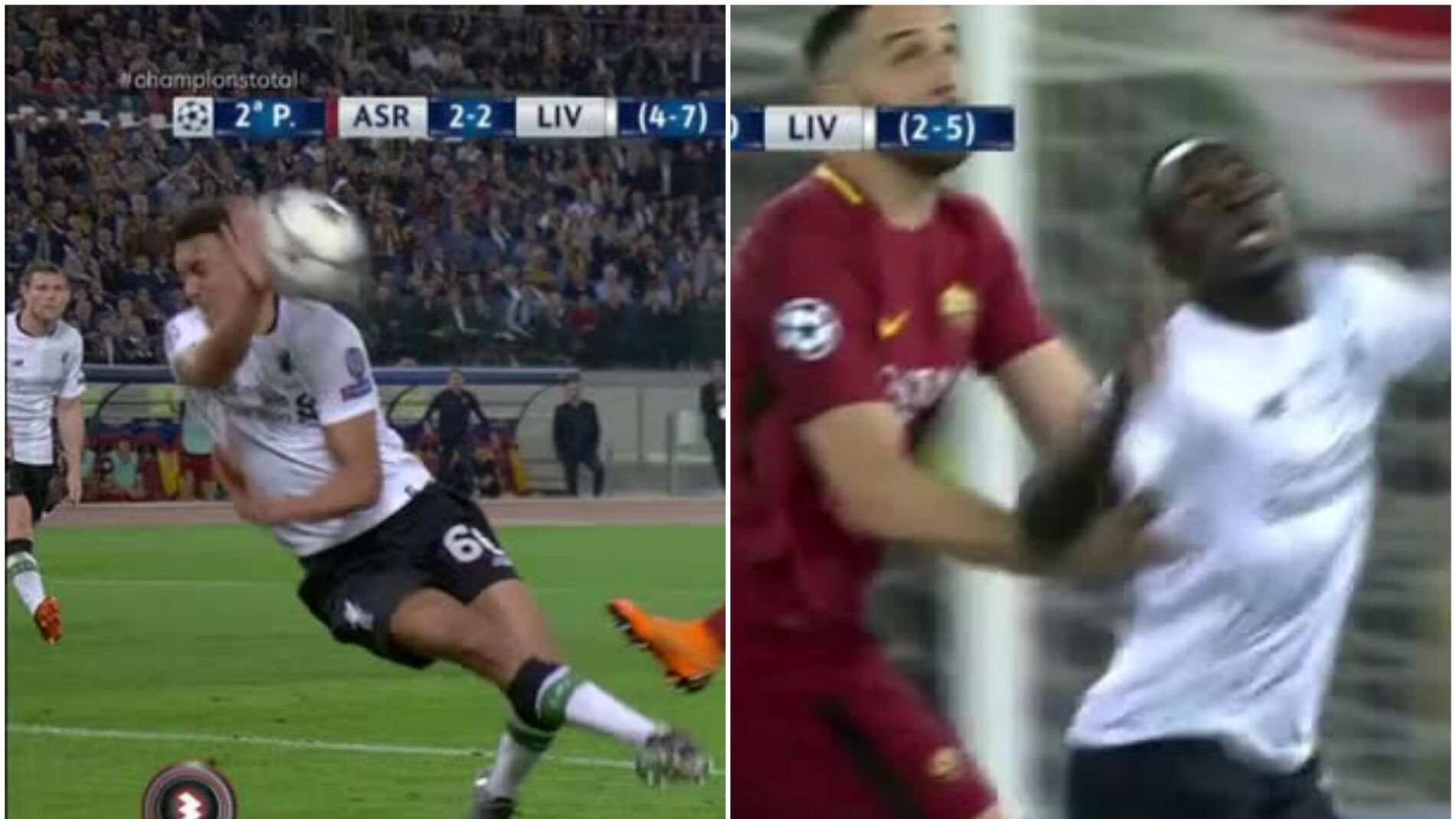 Las acciones pol&eacute;micas en el Roma - Liverpool