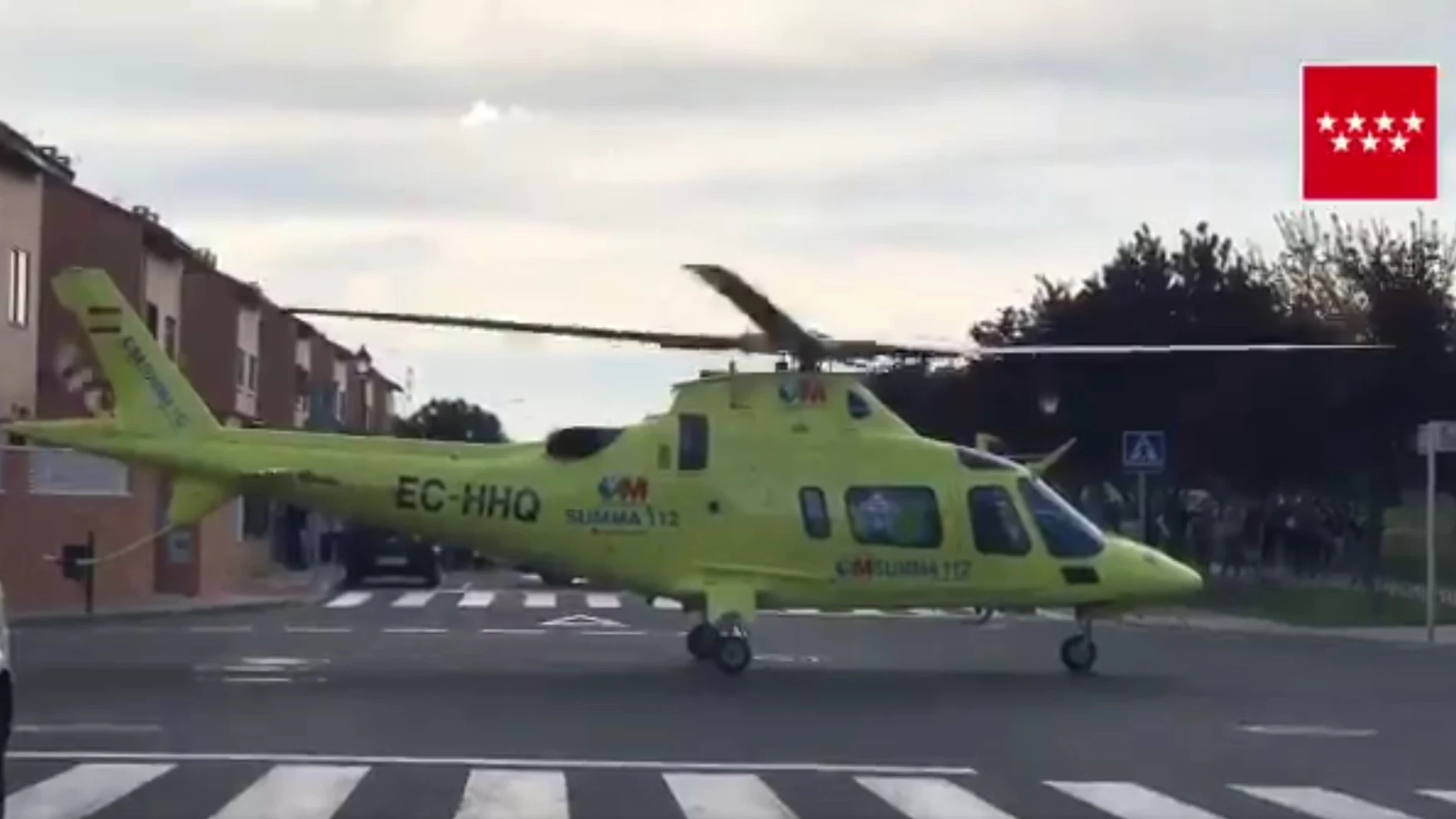 El helicóptero que ha evacuado al niño El helicóptero que ha evacuado al niño