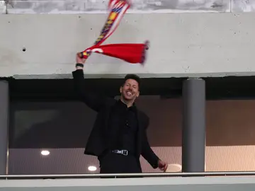Simeone celebra el pase a la final de la Europa League del Atlético de Madrid Simeone celebra el pase a la final de la Europa League del Atlético de Madrid