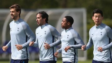Raúl, entrenando con el Tottenham