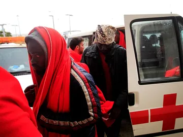 Imagen de archivo de un puesto de la Cruz Roja Imagen de archivo de un puesto de la Cruz Roja