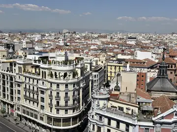 Imagen de la ciudad de Madrid desde el aire Imagen de la ciudad de Madrid desde el aire