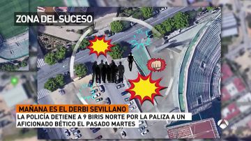 Detenidos nueve ultras del Sevilla por la agresión a un aficionado del Betis cerca del Villamarín