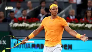 Rafa Nadal, en acción en el Mutua Madrid Open