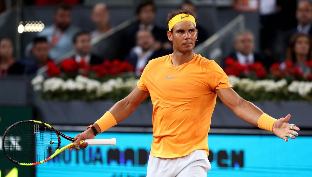 Rafa Nadal, en acción en el Mutua Madrid Open