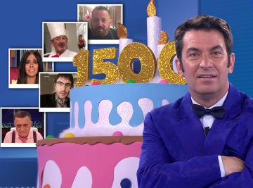 Arturo Valls, desconcertado con las felicitaciones de Pedroche, Arguiñano, Wyoming y Bonet por el programa 1.500 Arturo Valls, desconcertado con las felicitaciones de Pedroche, Arguiñano, Wyoming y Bonet por el programa 1.500