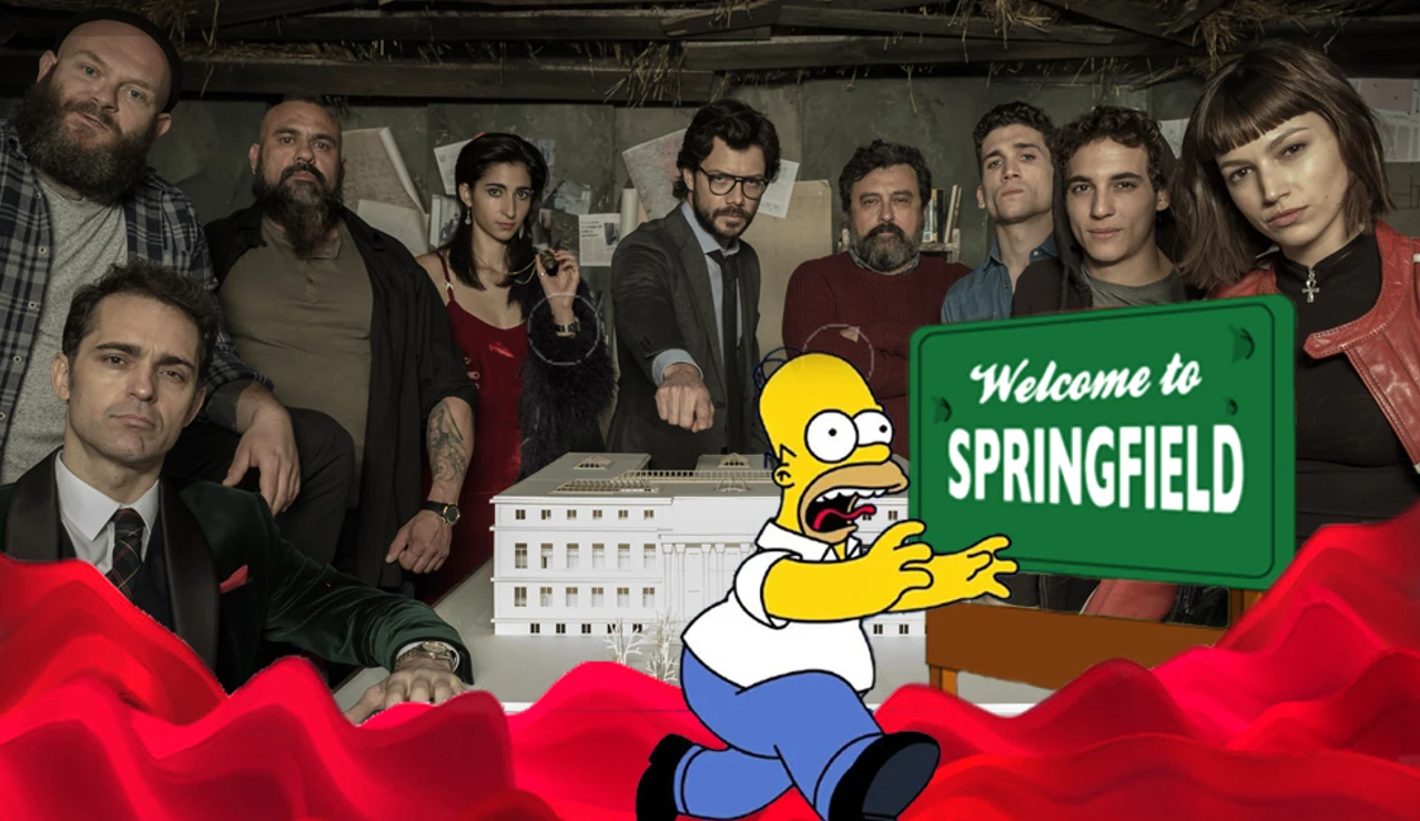 Los atracadores de 'La casa de papel' se mudan de piel para convertirse en 'Los Simpson'