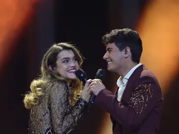 Amaia y Alfred durante su actuación en Eurovisión 2018 Amaia y Alfred durante su actuación en Eurovisión 2018