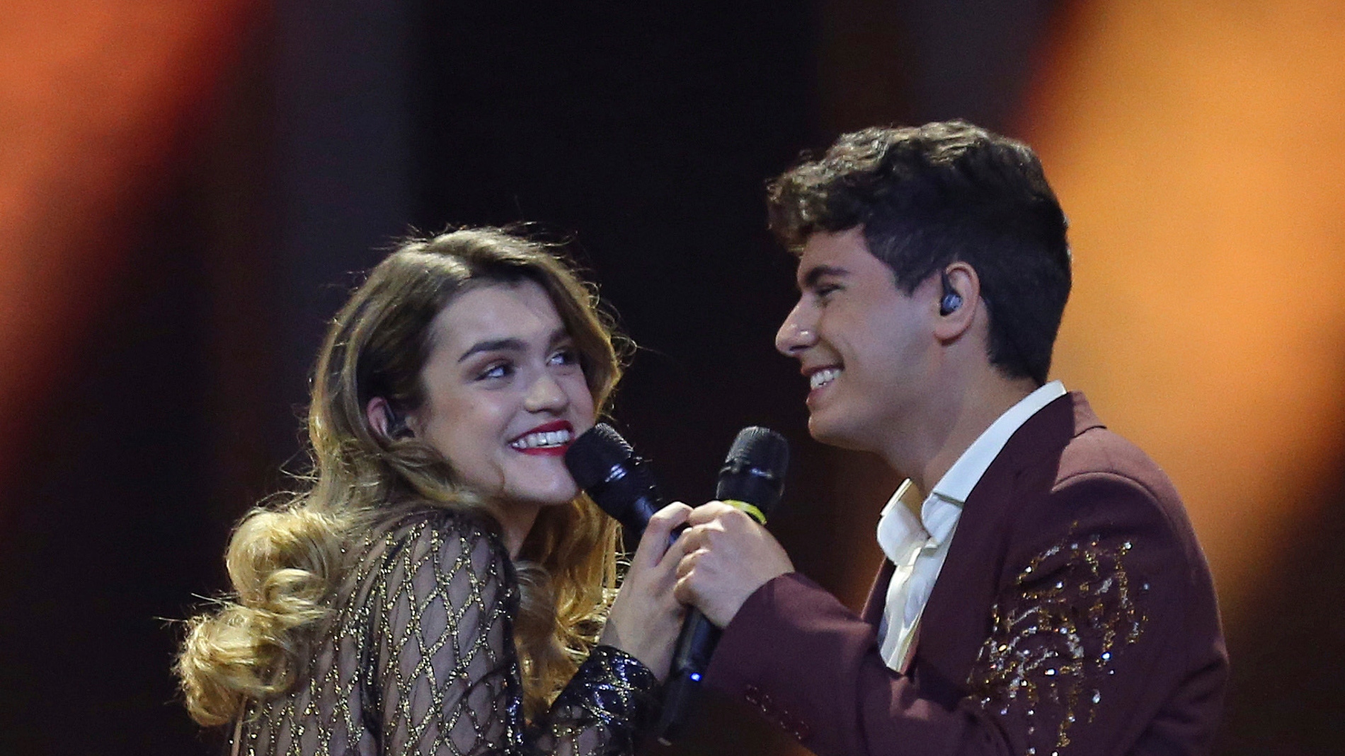 Amaia y Alfred durante su actuación en Eurovisión 2018