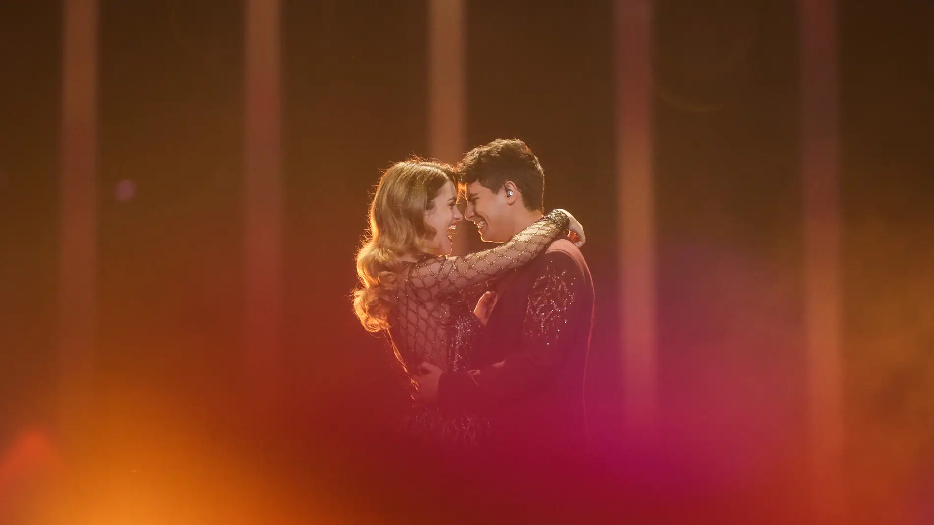 Amaia y Alfred durante su actuación en Eurovisión 2018