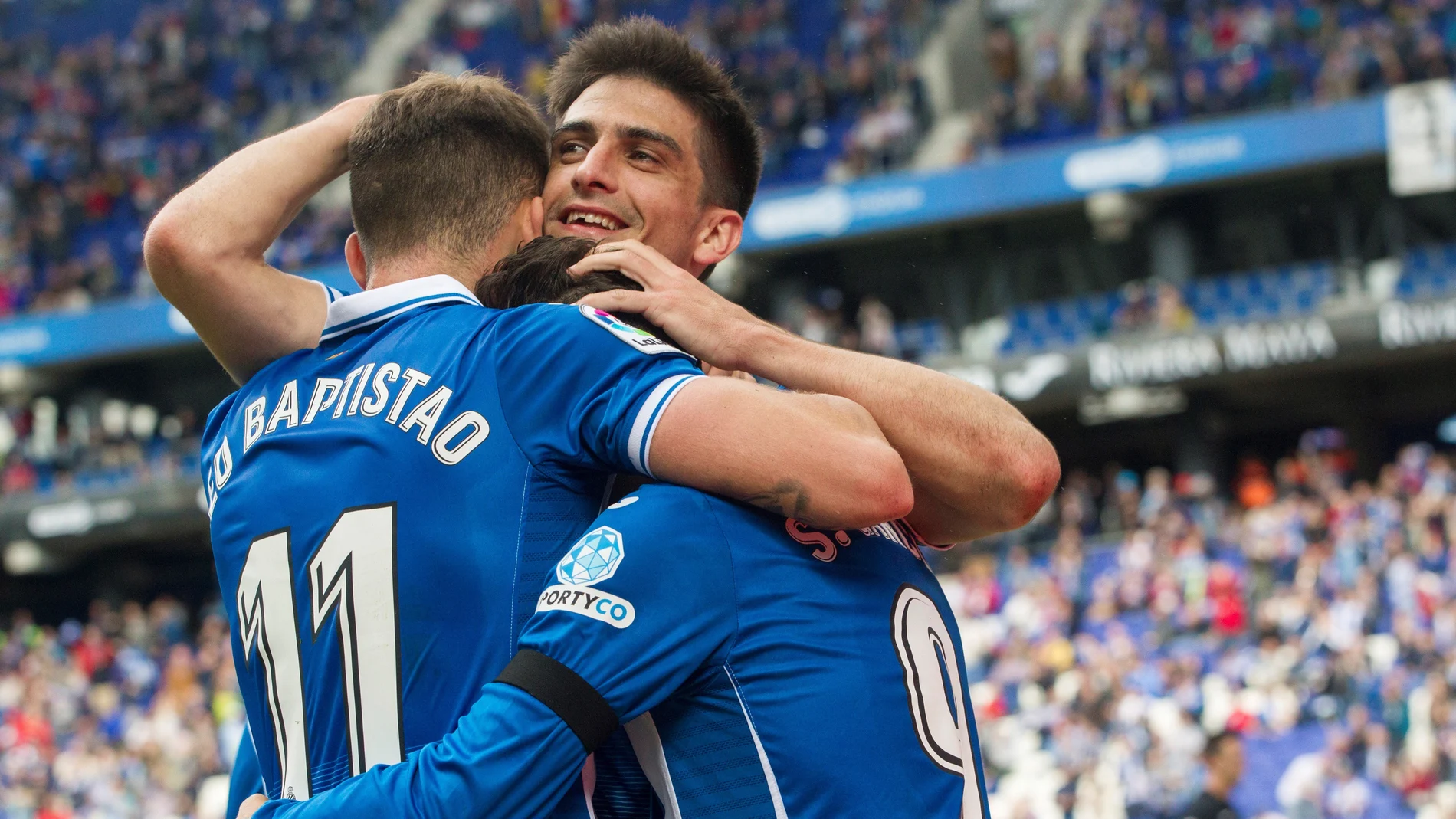 El Espanyol celebrando un gol El Espanyol celebrando un gol