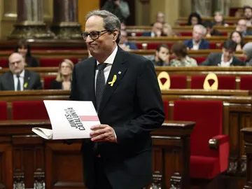 Quim Torra durante el pleno de investidura Quim Torra durante el pleno de investidura