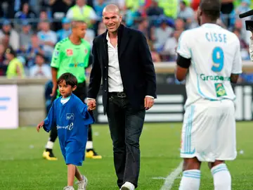 Zidane, antes de un encuentro del Marsella Zidane, antes de un encuentro del Marsella