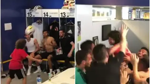 El hijo de Marcelo causa furor en el vestuario del Real Madrid El hijo de Marcelo causa furor en el vestuario del Real Madrid