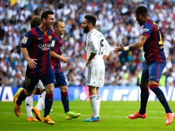 Messi y Neymar celebran un gol contra el Real Madrid