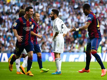 Messi y Neymar celebran un gol contra el Real Madrid Messi y Neymar celebran un gol contra el Real Madrid