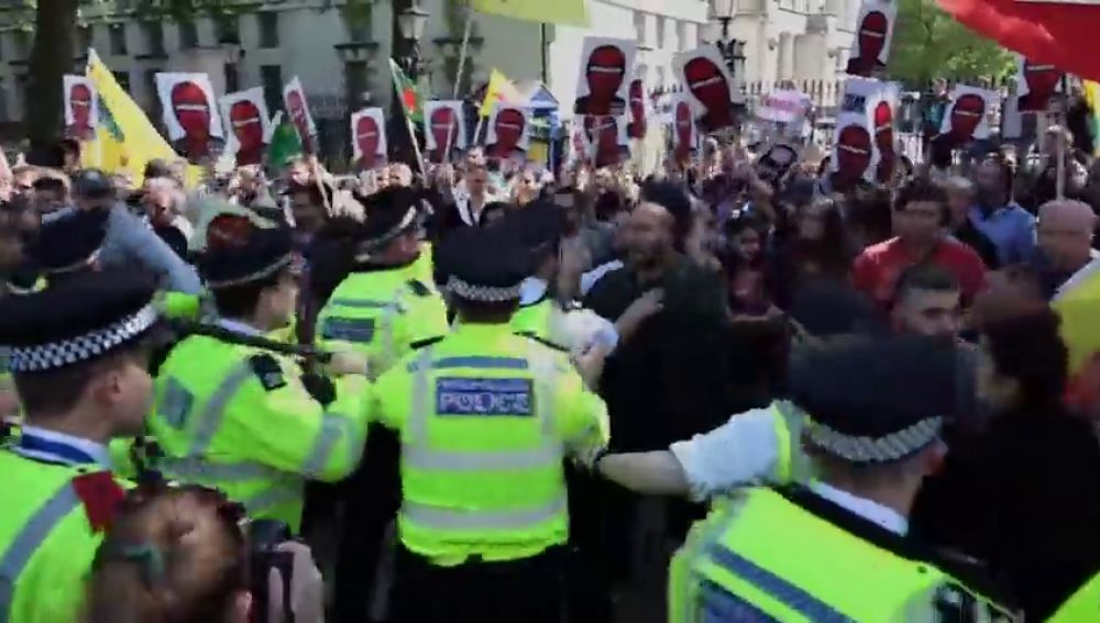 Protestas en Londres por la visita de Erdogan