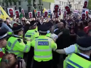 Protestas en Londres por la visita de Erdogan Protestas en Londres por la visita de Erdogan