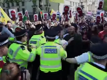 Protestas en Londres por la visita de Erdogan Protestas en Londres por la visita de Erdogan