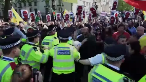 Protestas en Londres por la visita de Erdogan Protestas en Londres por la visita de Erdogan